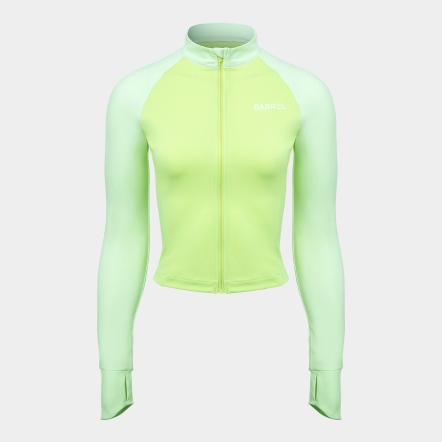 BARREL 女款拼色短版拉鍊防曬上衣