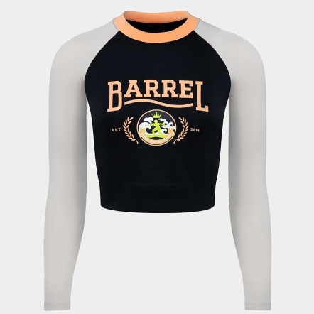 BARREL 動感學院風露腰長袖防曬上衣