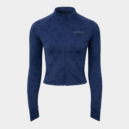 BARREL 女款印花短版拉鍊防曬上衣