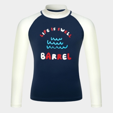 BARREL VIBE 悠閒拚接兒童長袖上衣